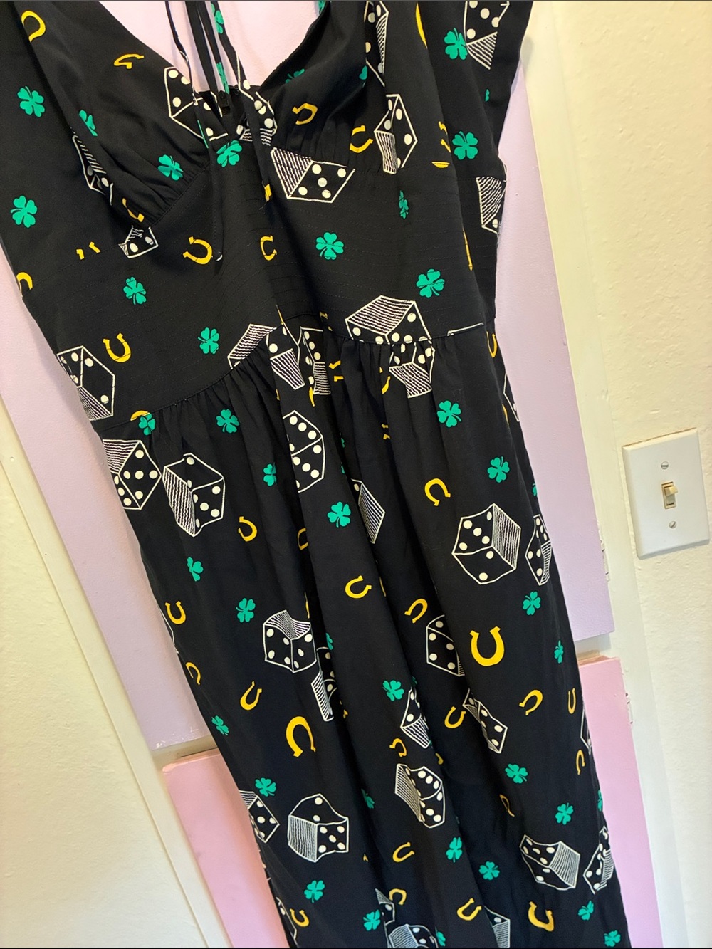 Trashy Diva Black Printed Maxi Dress with Strappy V-Neck - Picture 2 of 4